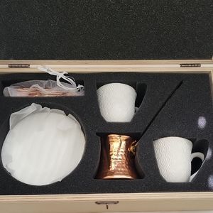 SPECIAL Turkish Coffee Set. Ankutsan Wooden Storage Box.